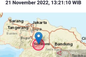 Getaran gempa Sukabumi